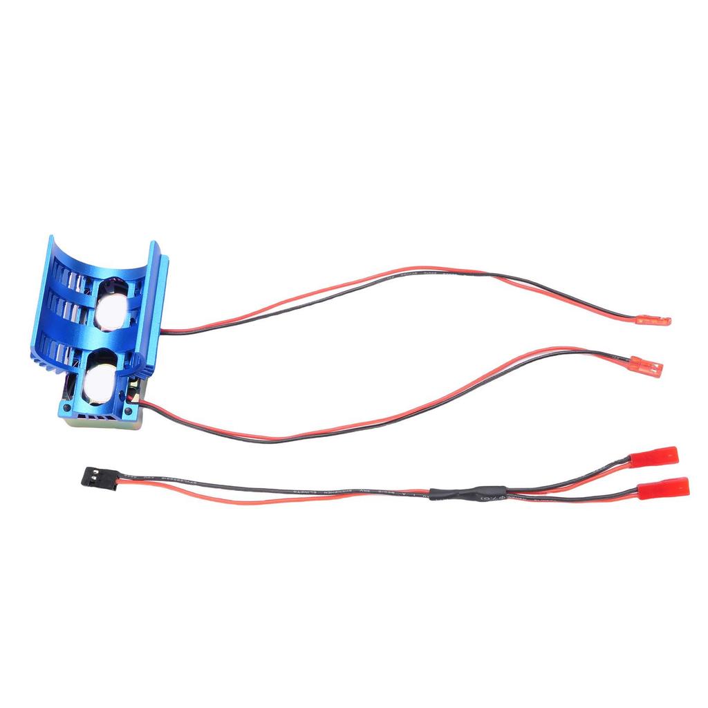 RC Motor Cooling Fan Suitable for 380 540 550 3650 3660 3674 Widened Heatsink DC 7V Double Fans High Speed 36mm Blue