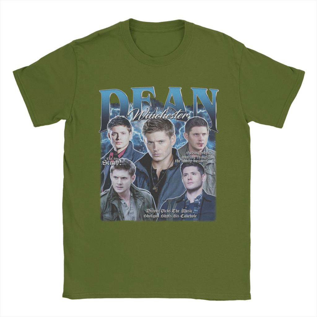Men Dean Winchester Supernatural T Shirts  Cotton Clothing Casual Short Sleeve Crew Neck Tees Gift Idea TShirt