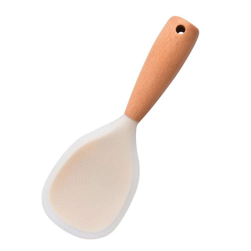 Silicone Non-stick Rice Paddle - Food-grade, Stand-up Rice Spoon, Safe for Cookers