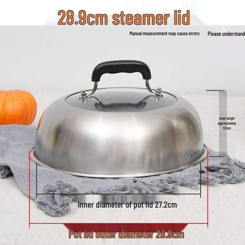 High-Dome Transparent Stainless Steel Pot Lid