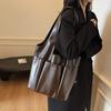 Große Schultertaschen Damen Neu 2026 Winter PU-Leder Lässige Tragetaschen Einfarbig Designer Freizeittaschen Fauler Stil Tasche