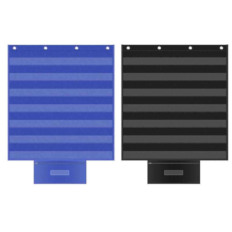 Hanging Pocket Chart With Multiple Transparent Document Holders Learning Educational Toy Special Education Teaching Tool