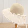 French Elegant Mesh Straw Hat Seaside Vacation Photo Artifact Wide Brim Lace Bucket Hat Women's Temperament Sunscreen Hat