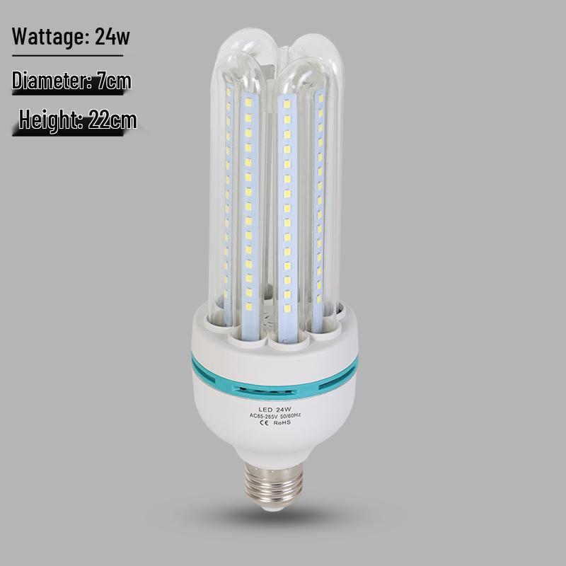 Super Bright LED Energy-saving Spiral Bulb E27 Base 4U Tube for Street and Courtyard Lighting