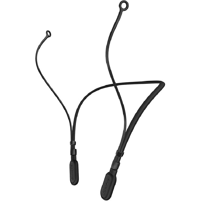 HALLEAST Earplugs Cord, Anti-Lost Earplug Lanyard Neckband, Safety Connector Strap, Black