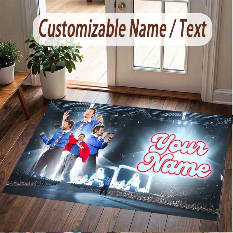 Custom Name Crystal Velvet Rug,Harry Styles Comfortable Anti Slip Floor Mat For Room Decoration