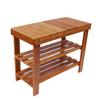 2-Layer Bamboo Shoe Rack - Multi-functional Bench & Storage for Entryway