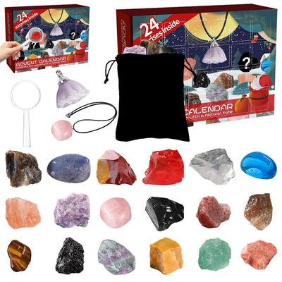Christmas Ore Advent Calendar,New Year 24 Days Holiday Countdown Advent Calendars With Rocks Gems 24 Days Gemstone Ore