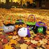 Festival Celebration Supplies Halloween Candy Bags for Kids, Trick or Treat Handbag with Handle, Spooky Atmospheric Photo Props Witch Ghost Black Cat