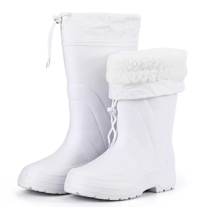 Fashion Men's Rain Boots EVA Non-slip Boots Winter Warm Waterproof Shoes Male Platform Snow Boot Outdoor Fishing Shoes Women Rain Shoes