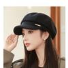Elegant Autumn Winter Temperament Thick Woolen Octagonal Hat for Women Korean Luxury Light Luxury Simple Beret