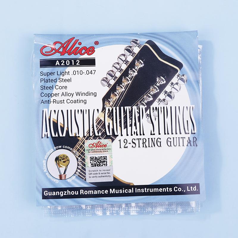 1 Set A2012 12-saitige Akustikgitarrensaiten 010-026 Musikinstrument Gitarrenteile Zubehör 12 Gitarrensaiten