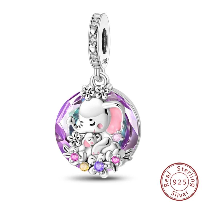 100% Copper Blue Round Crystal Life Tree Angel Star Moon Pendants Charms Fit Original Bracelets Diy Jewelry