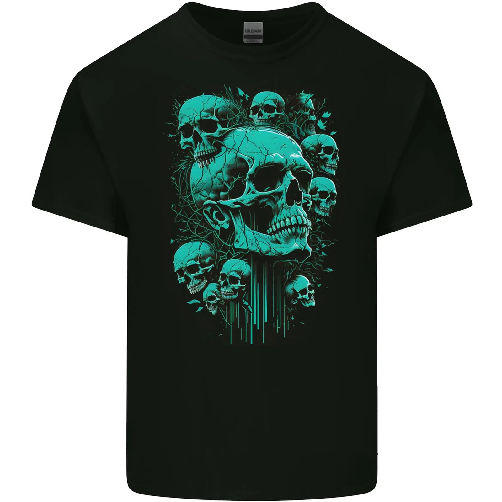 Skull Time Gothic Heavy Metal Rock Biker Cotton T-T-Shirt TRENDING XL