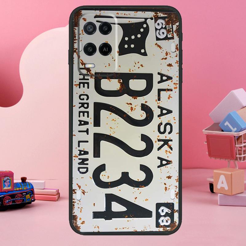 Retro Vintage License Case For Oppo A98 A78 A18 A38 A58 A60 A80 A40 A77 A57 A17 A74 A54 A94 A96 A76 A16 A15 A5 Pro