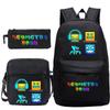 Funny Cartoon Geometry Dash Backpack 3pcs Set Students School Bags School Girls Boys Sports Bookbag Edition Trendy Backpack