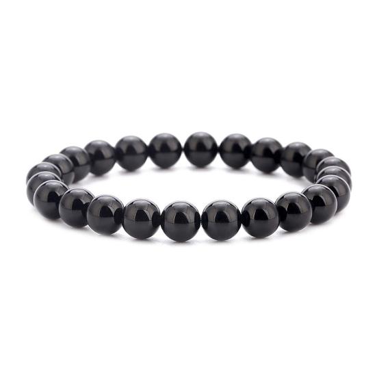 4Pcs/Set Couple Bracelet Assorted 8mm Round Beads Natural Stones Elastic Stress Relief Men Women Tiger Eye Bracelet Fashion Jewelry