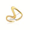 1 Pair Of Personalized Irregular Curve Opening Rings, Stainless Steel Adjustable Rings, Simple And Versatile Commuting Accessories