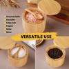 Bamboo Salt Cellar Bowl Large Capacity Kitchen Holder New Salt Container  Store Pepper Seasoning