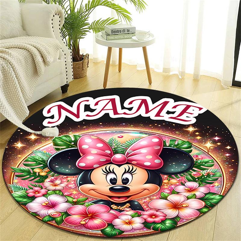 Personalized M-Minnie Round Chair Office Rug - Perfect for Mat, Office Chair & More - Ideal Gift for Birthdays and Holidays