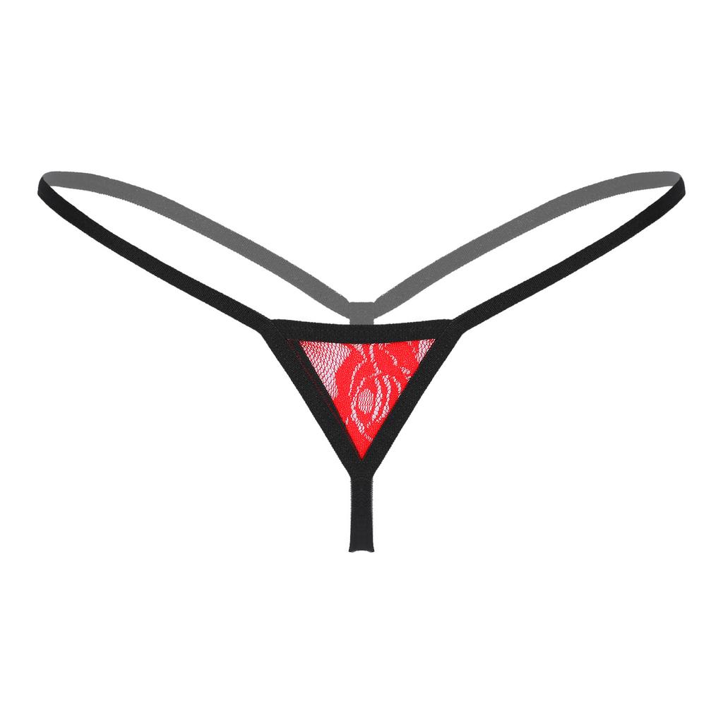 Womens See Through Lace Micro Thongs G-String Low Waist Elastic Waistband T-Back Lingerie Underwear