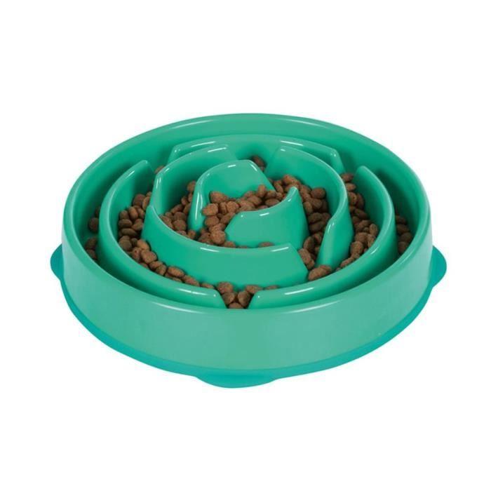 Mangeoire lente pour chiens - outward hound - slo bowl - couleur sarcelle - lot de 2 - plastique
