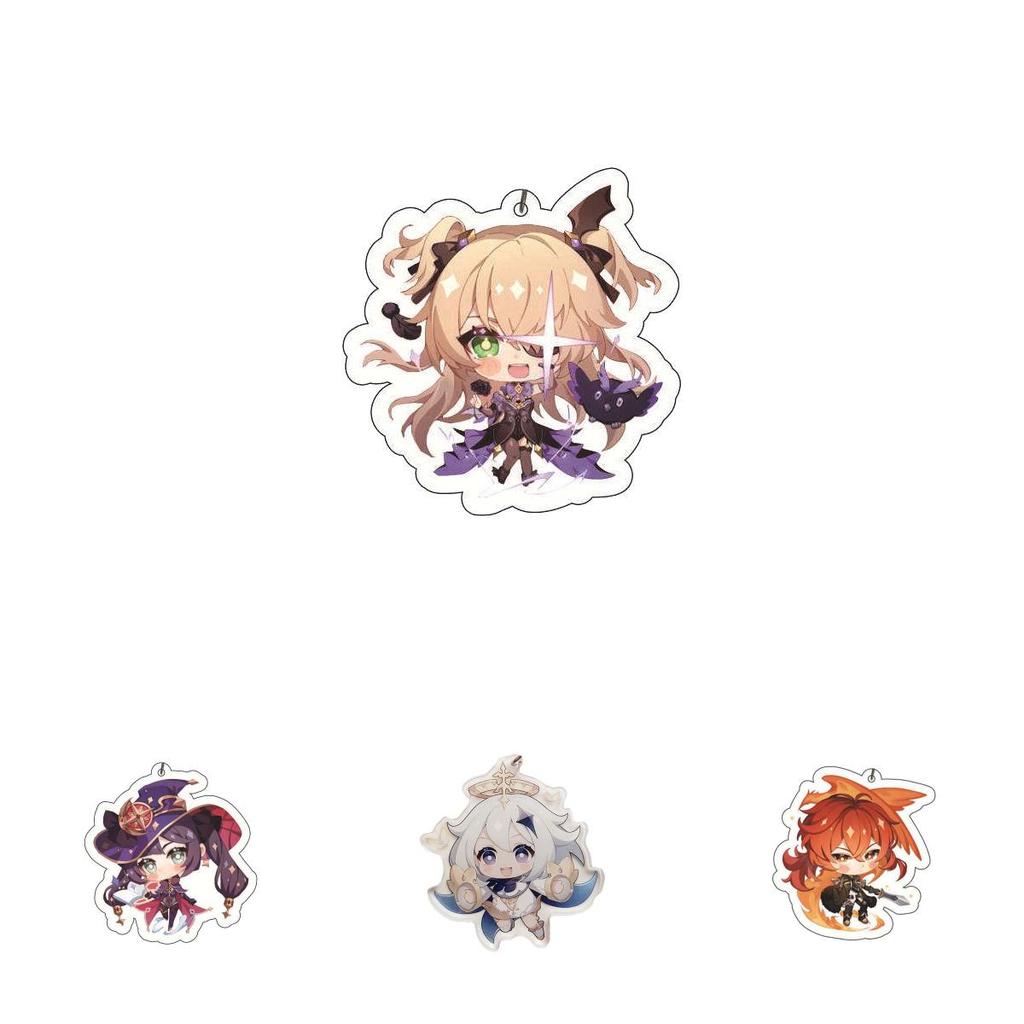 Original Genshin Impact Game Character Cover Acrylic Cute Keychain Charm For Fans