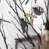 Branch Bird Silhouette Sheer Curtains for Living Room Decoration Window Curtains for Kitchen Tulle Voile Organza Curtains