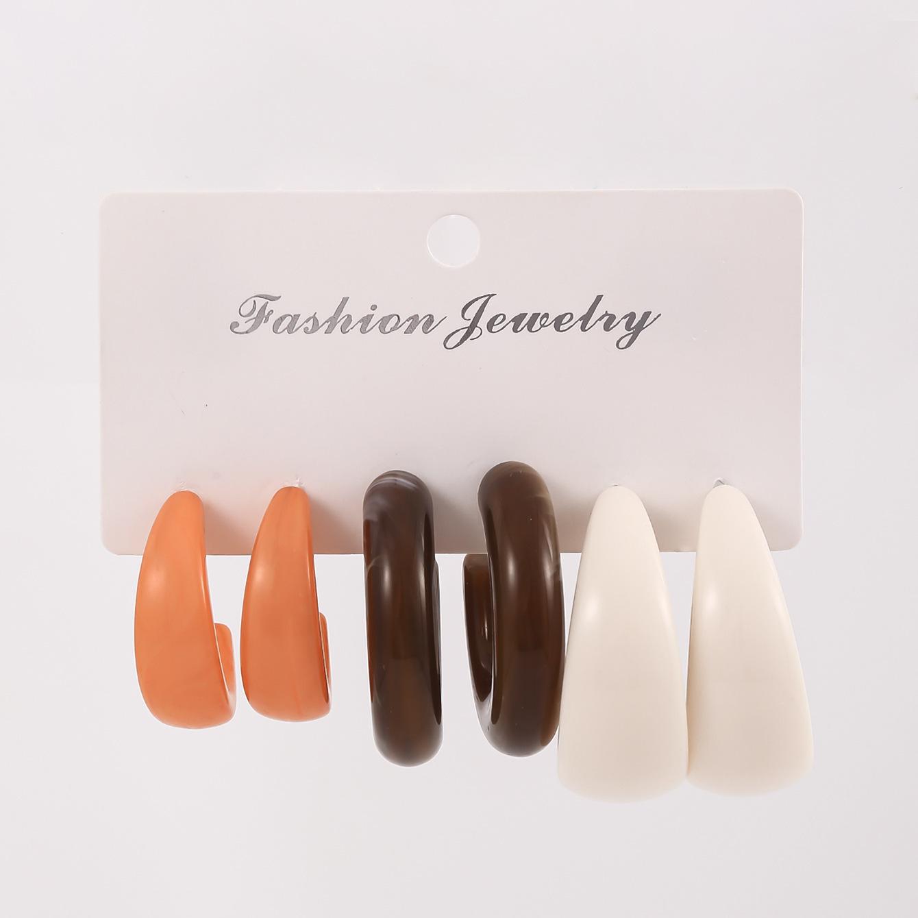 

Hot-selling irregular multi-style earrings set, earrings design sense foreign trade