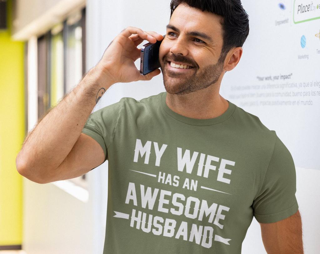 Mens Awesome Husband T-Shirt Gift From Wife Valentine's Day Husband Shirt Hubby Gifts Wife Husband T-Shirt Anniversary Gifts For Him