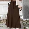 Skirt for Women Casual Versatile Elastic High Waist Long Loose Thickened Stretchy Slim Solid Colour Knit  Skirt