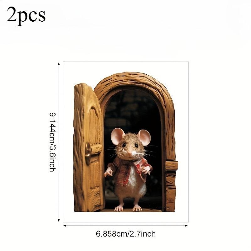 1/2pz Adesivi Murali Decalcomanie Porta Tana di Topo Carina Decorazione per Casa Stanza Adesivi Autoadesivi per Casa Camera da Letto Asilo Decorazione Murale