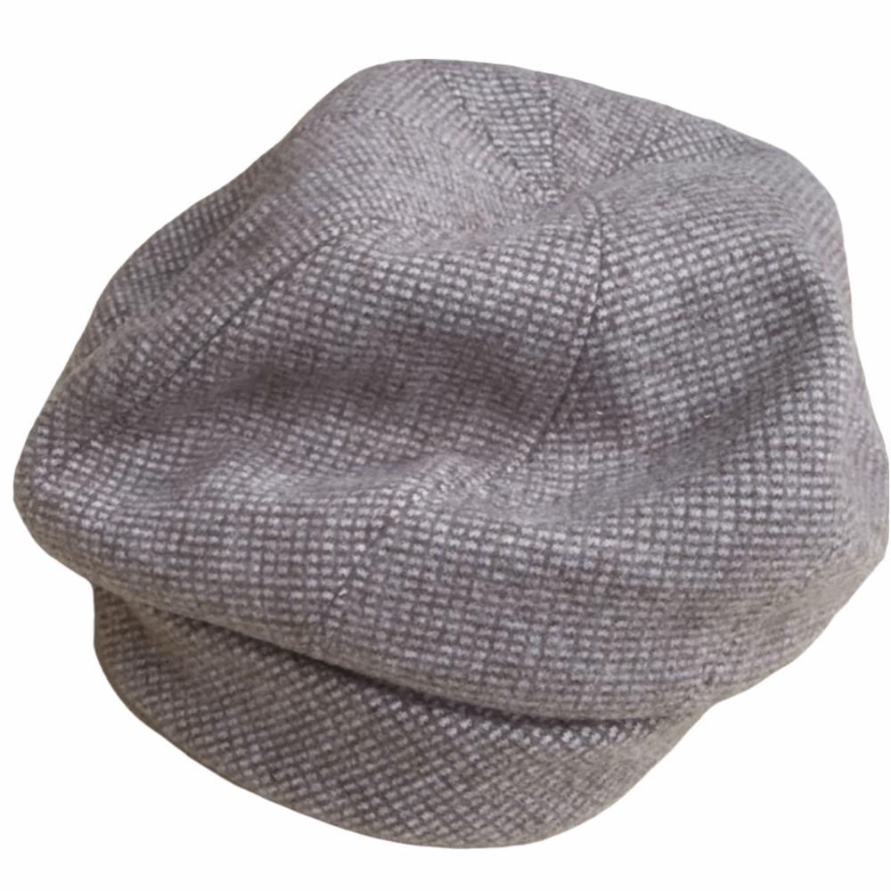 

Cotton Polyester Lady Checkered Pattern Round Beret Winter Autumn Hat Women Beret Korean Style Hat