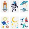 6Pcs 6 Styles PET Hollow Out Drawing Painting Stencils, for DIY Scrapbook, Photo Album, Spaceship, 297x210mm, 1pc/style