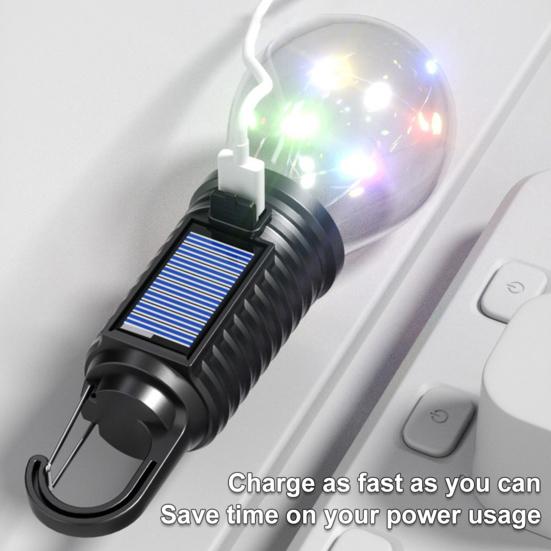 Solar Camping Light 3 Modes Adjustable IPX4 Waterproof Rechargeable Outdoor