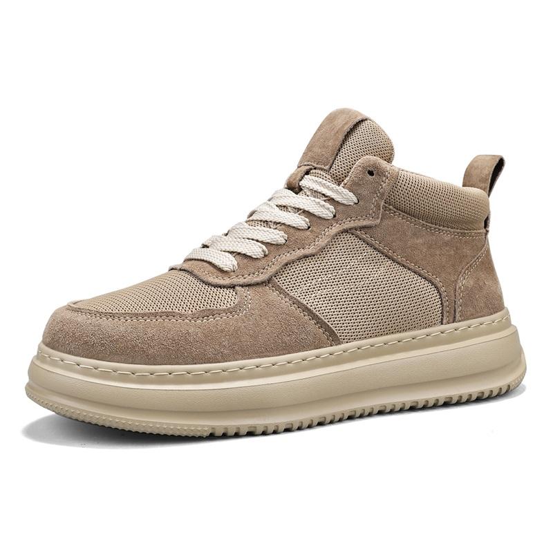 

Leather Platform Skateboarding Shoes Men Trainers Skate Board Shoes High-tops Flat Sneakers Thick Sole Sports Casual Shoes 39