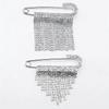 Korean Chain Heart Chain Metal Tassel Brooch For Women Men Suit Decoration Tassel Chain Metal Bead Pin Cloth Jewelry Accessories