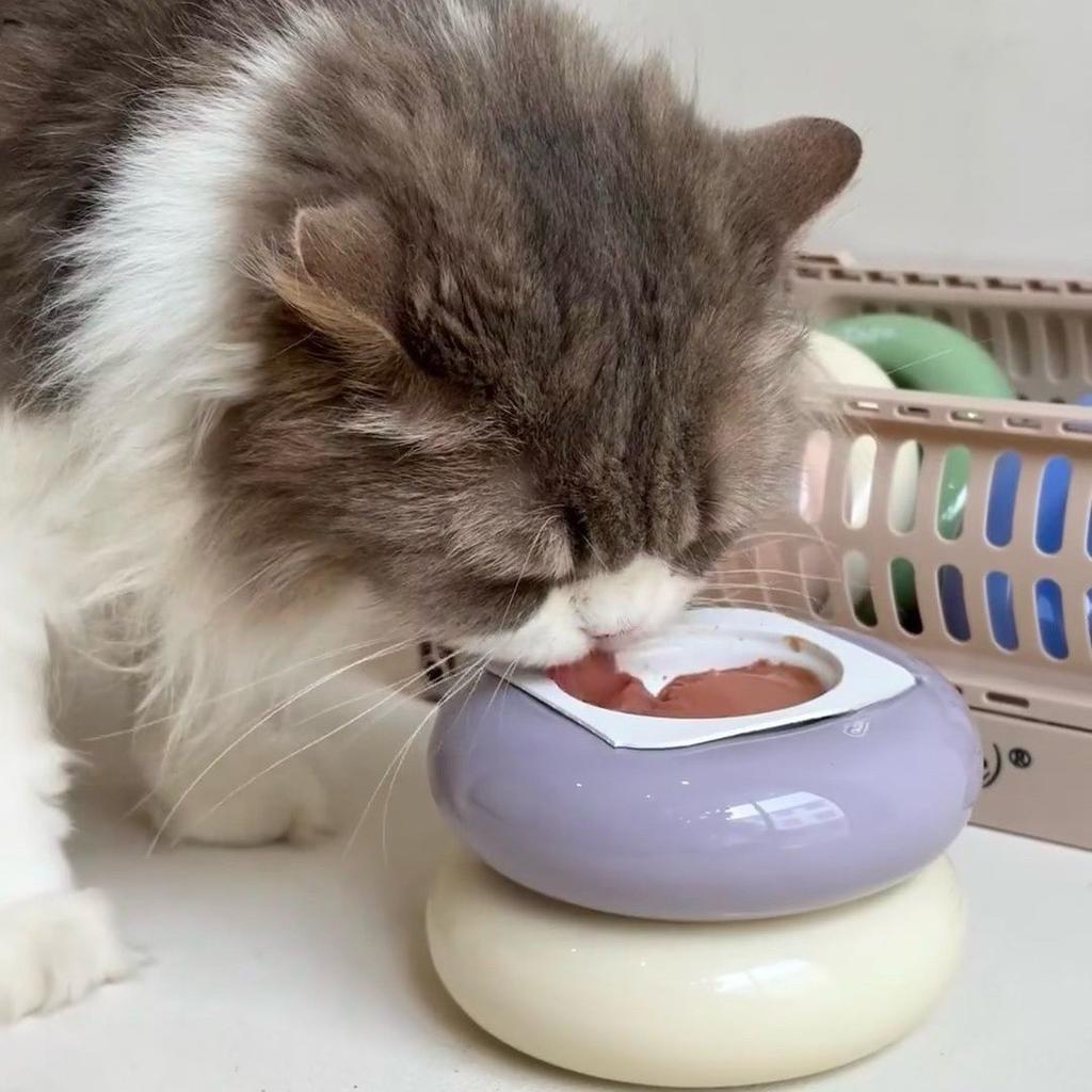 Dopamine Pet Bowl Cute Cat Food Water Bowl Kitten Puppy Feeder Cat Supplies Best Gift for Dog Cat Feeder