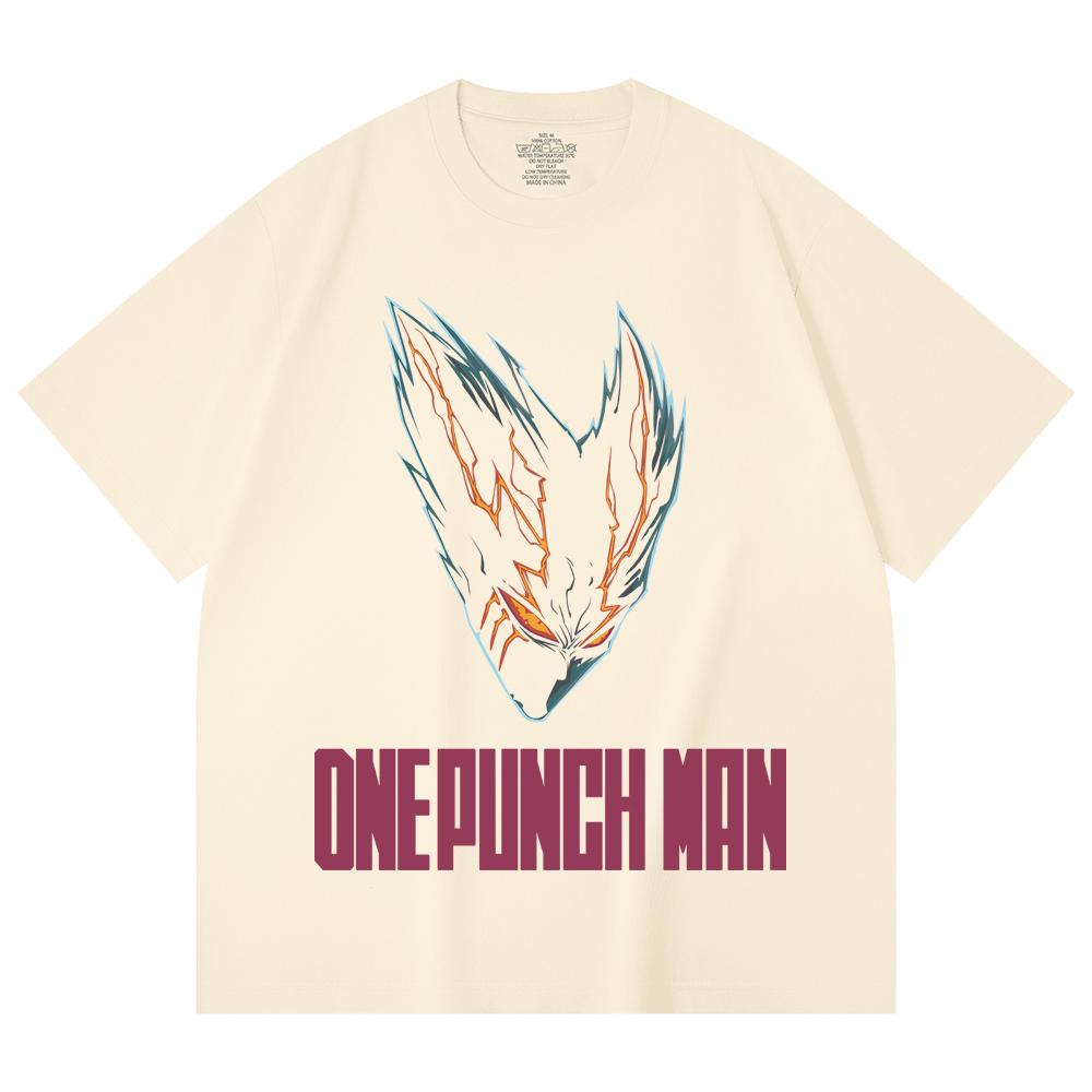 230 г/м² 100% хлопок One Punch Man V8 Принт Гаро Унисекс Тяжелая хлопковая футболка XS абрикосовый