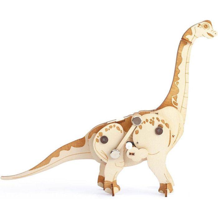 Maquette 3D Mécanique en bois - Diplodocus - Modélisme - Blanc - Enfant - 48 pièces