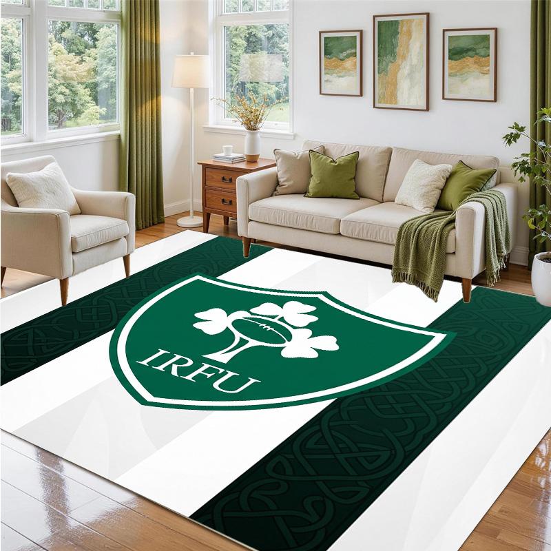 Irland Rugby Design Kristall Samt Teppich Weiche Dekorative Matte für Schlafzimmer Eingang