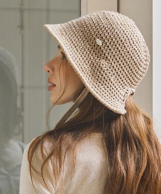 Ssekkondo [Gift Wrapping] Tiana Knit Wire Adjustable Bucket Hat_2 Colors