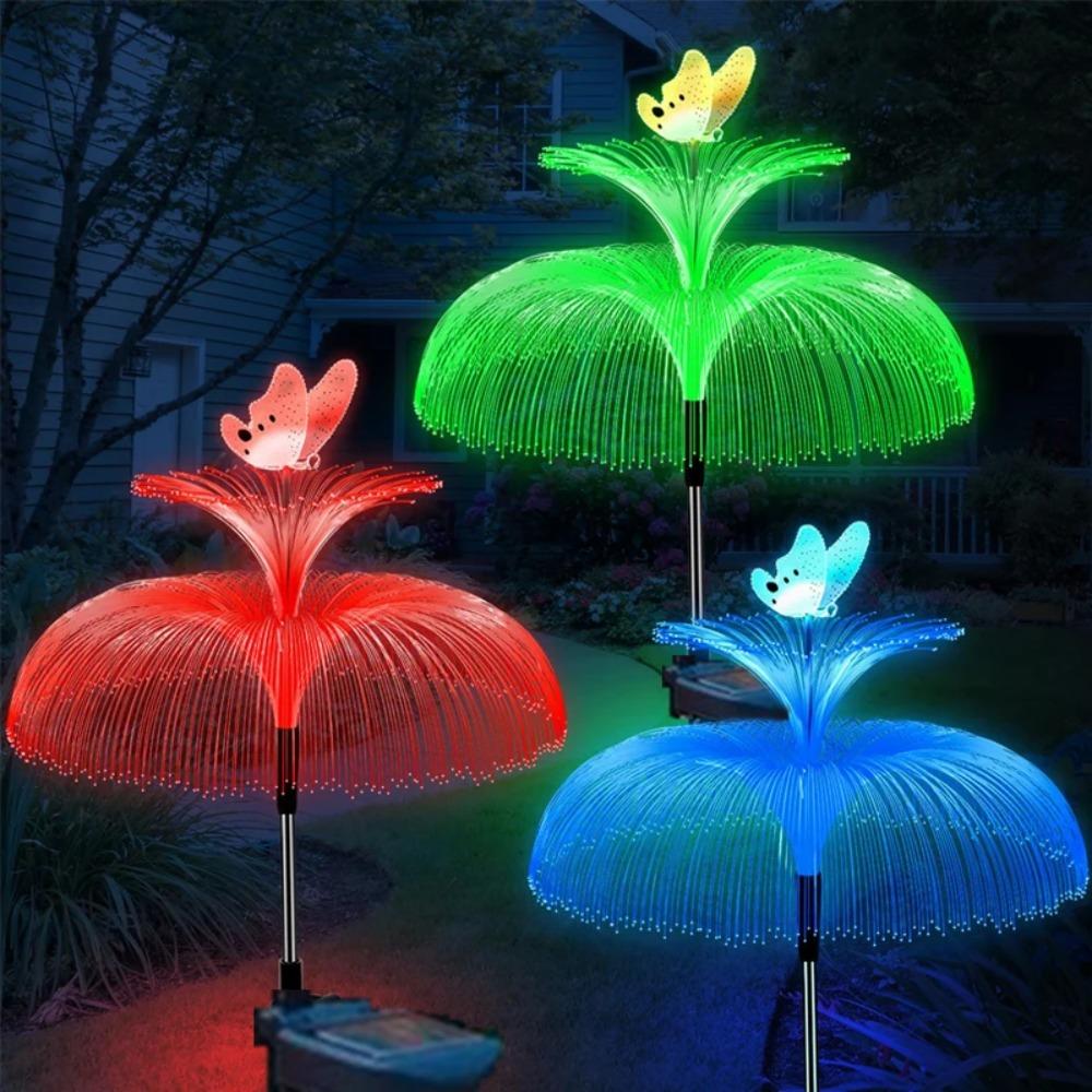 

Waterproof Fiber Optic Lamp Ground Insertion Landscape Decor Lamp Garden Lawn Patio double layer
