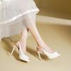 848-1 Fish mouth rear empty high-heeled sandals for women 2025 women's summer new thin-heeled waterproof table, not tired of high-heeled shoes for wom