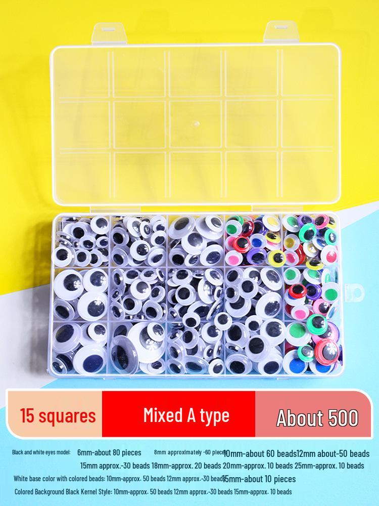 Kids' DIY Colored Eye Stickers for Crafting: Animal-Themed Black and White Eyeballs