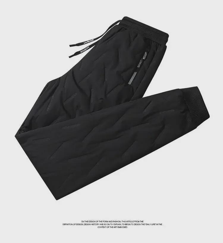 Men's Winter Thick Lambskin Plush Pants - Loose Straight Fit, Warm Cotton, Casual Sports Style, Large Sizes Available