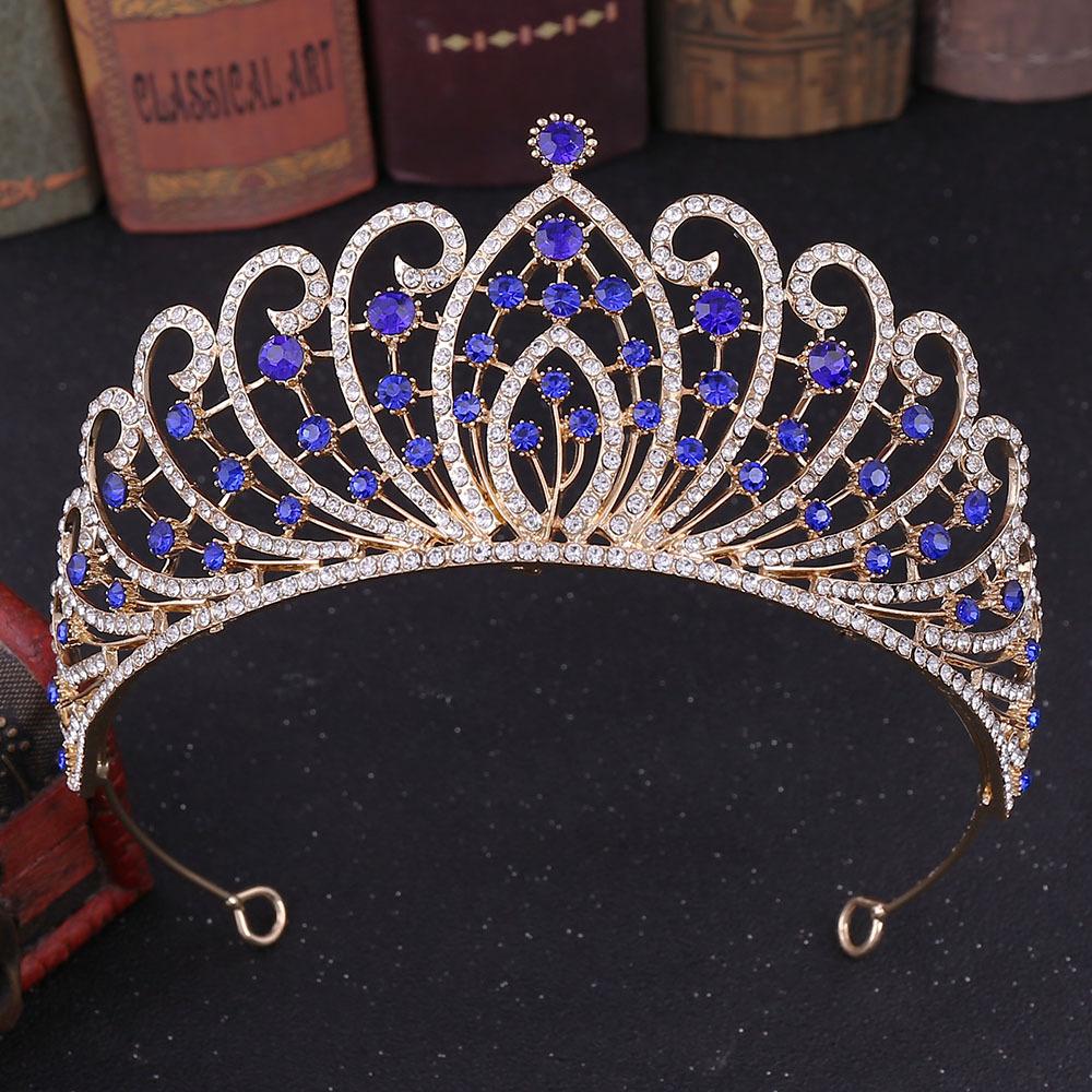 New popular wedding tiara crown luxury baroque rhinestone alloy
