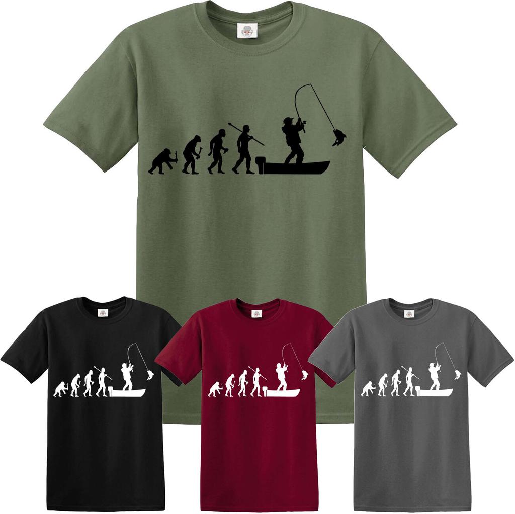 Evolution of Man To Boat Fishing T-shirt Funny Christmas Gift Carp Hunter Tshirt