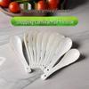 SIFAR Gold Rim Ceramic Small Spoons (8-Pack)