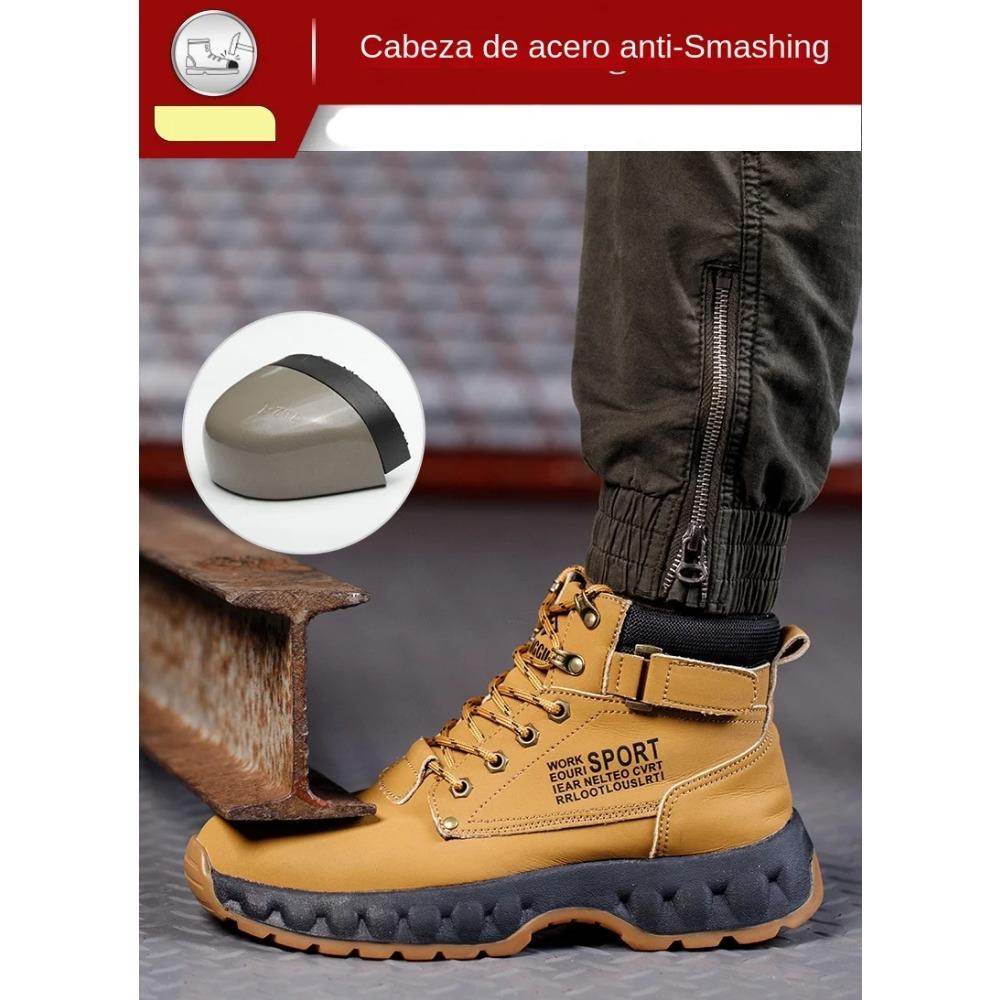 New Safety Shoes Men Boots High Top Work Sneakers Steel Toe Cap Anti-smash Puncture-Proof Work Boots Indestructible Shoes